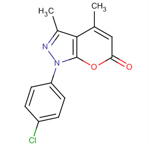 1-(4-氯苯基)-3,4-二甲基-吡喃并[2,3-c]吡唑-6(1H)-酮结构式_74169-54-3结构式