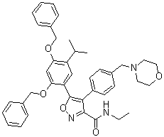 5-(2,4-双(苄氧基)-5-异丙基苯基)-n-乙基-4-(4-(吗啉甲基)苯基)异噁唑-3-羧酰胺结构式_747414-24-0结构式