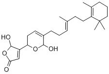 4-[3,6-Dihydro-6-hydroxy-5-[4-methyl-6-(2,6,6-trimethyl-1-cyclohexen-1-yl)-3-hexenyl]-2H-pyran-2-yl]-5-hydroxy-2(5H)-furanone Structure,75088-80-1Structure