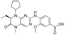 (R)-4-(8-cyclopentyl-7-ethyl-5-methyl-6-oxo-5,6,7,8-tetrahydropteridin-2-ylamino)-3-methoxybenzoic acid Structure,755039-56-6Structure