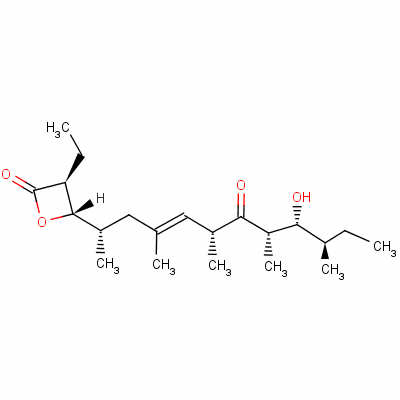 2-Oxetanone,3-ethyl-4-[(1s,3e,5r,7s,8r,9r)-8-hydroxy-1,3,5,7,9-pentamethyl-6-oxo-3-undecen-1-yl]-,(3s,4s)- Structure,76808-15-6Structure