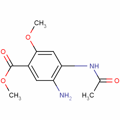 4-乙酰基氨基-5-氨基-2-甲氧基苯甲酸甲酯结构式_77495-40-0结构式