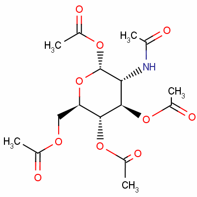 2-乙酰氨基-2-脱氧-1,3,4,6-四-邻乙酰基-alpha-d-吡喃葡萄糖结构式_7784-54-5结构式