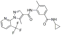 N-[5-[(环丙基氨基)羰基]-2-甲基苯基]-5-甲基-1-[3-(三氟甲基)-2-吡啶]-1H-吡唑-4-羧酰胺结构式_796069-97-1结构式