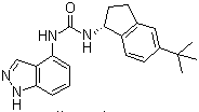 N-(5-叔丁基茚满-1-基)-N-(1H-吲唑-4-基)脲结构式_808756-71-0结构式