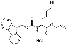 (S)-allyl 2-((((9h-fluoren-9-yl)methoxy)carbonyl)amino)-6-aminohexanoate hydrochloride Structure,815619-80-8Structure