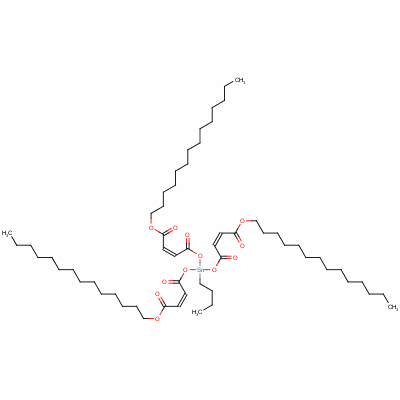 十四烷基(2Z)-6-丁基-4,8,11-三氧代-6-{[(2Z)-4-氧代-4-(十四烷氧基)-2-丁烯酰]氧基}-5,7,12-三氧杂-6-锡杂二十六-2,9-二烯-1-酸酯结构式_84029-75-4结构式