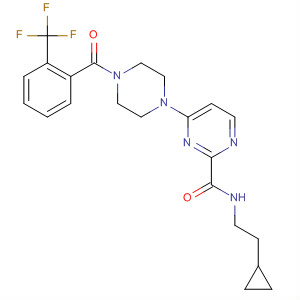 N-(2-环丙基乙基)-6-(4-(2-(三氟甲基)苯甲酰基)-哌嗪-1-基)吡嗪-3-羧酰胺结构式_840489-32-9结构式