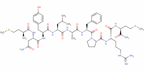 蛋氨酰-天冬氨酰胺酰-酪氨酰-亮氨酰-丙氨酰-苯丙氨酰-脯氨酰-精氨酰-蛋氨酰胺结构式_84746-43-0结构式