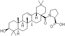 N-[(3beta)-3-Hydroxy-28-oxoolean-12-en-28-yl]-L-proline Structure