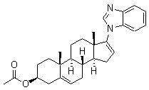 (3S,8r,9s,10r,13s,14s)-17-(1H-苯并[d]咪唑-1-基)-10,13-二甲基-2,3,4,7,8,9,10,11,12,13,14,15-do十氢-1H-环戊并[a]菲-3-基 乙酸酯结构式_851895-79-9结构式