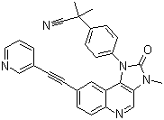 2-甲基-2-[4-[3-甲基-2-氧代-8-[(吡啶-3-基)乙炔基]-2,3-二氢咪唑并[4,5-C]喹啉-1-基]苯基]丙腈结构式_853910-61-9结构式