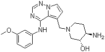 (3R,4R)-4-氨基-1-[[4-[(3-甲氧基苯基)氨基]吡咯并[2,1-f][1,2,4]噻嗪-5-基]甲基]哌啶-3-醇结构式_859853-30-8结构式