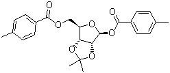 1,5-Di-O-(4-methylbenzoyl)-2,3-O-isopropylidene-beta-D-ribofuranose Structure