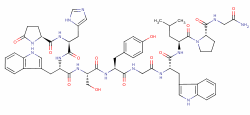 Pyr-his-trp-ser-tyr-gly-trp-leu-pro-gly-nh2结构式_86073-88-3结构式