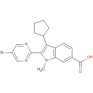 2-(5-Bromopyrimidin-2-yl)-3-cyclopentyl-1-methyl-1h-indole-6-carboxylic acid Structure,863885-94-3Structure