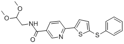 N-(2,2-二甲氧基乙基)-6-(5-(苯基硫代)噻吩-2-基)烟酰胺结构式_864685-28-9结构式