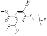 Methyl 5-cyano-2-(dimethoxymethyl)-6-(2,2,2-trifluoroethylthio)nicotinate Structure,864685-30-3Structure