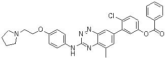 4-氯-3-(5-甲基-3-((4-(2-(吡咯烷-1-基)乙氧基)苯基)氨基)苯并[e][1,2,4]噻嗪-7-基)苯基苯甲酸结构式_867331-82-6结构式