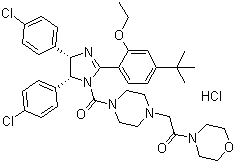 2-[4-[[(4S,5r)-4,5-bis(4-chlorophenyl)-2-[4-(1,1-dimethylethyl)-2-ethoxyphenyl]-4,5-dihydro-1h-imidazol-1-yl]carbonyl]-1-piperazinyl]-1-(4-morpholinyl)ethanone hydrochloride Structure,870007-79-7Structure