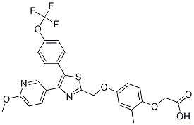 2-[4-[[4-(6-甲氧基-3-吡啶)-5-[4-(三氟甲氧基)苯基]-2-噻唑]甲氧基]-2-甲基苯氧基]乙酸结构式_870521-57-6结构式