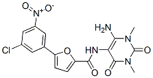 n-(6-氨基-1,2,3,4-四氢-1,3-二甲基-2,4-二氧代-5-嘧啶)-5-(3-氯-5-硝基苯基)-2-呋喃羧酰胺结构式_872051-95-1结构式