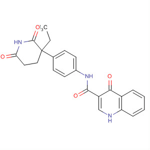 N-[4-(3-乙基-2,6-二氧代-3-哌啶)苯基]-4-氧代-1H-喹啉-3-羧酰胺结构式_873050-74-9结构式