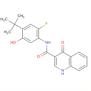 N-(4-叔丁基-2-氟-5-羟基苯基)-4-氧代-1,4-二氢喹啉-3-羧酰胺结构式_873051-59-3结构式