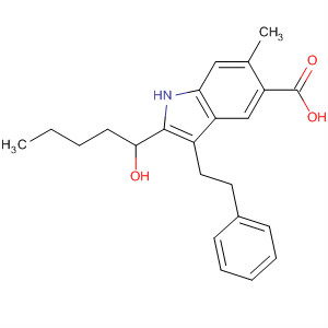 2-(1-Hydroxypentyl)-6-methyl-3-(2-phenylethyl)-1h-indole-5-carboxylic acid Structure,873841-43-1Structure