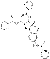 (2R,3r,4r,5s)-5-(4-苯酰胺-2-氧代嘧啶-1(2H)-基)-2-((苯甲酰基氧基)甲基)-4-氟-4-甲基四氢呋喃-3-苯甲酸结构式_874638-94-5结构式