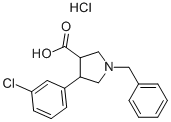 1-Benzyl-4-(3-chloro-phenyl)-pyrrolidine-3-carboxylic acid hydrochloride Structure,874990-63-3Structure