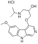 2-Propanol, 1-((6-methoxy-9h-pyrido(3,4-b)indol-4-yl)oxy)-3-((1-methyl ethyl)amino)-, hydrochloride Structure,87603-19-8Structure