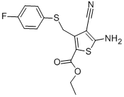 5-氨基-4-氰基-3-[[(4-氟苯基)硫代]甲基]-2-噻吩羧酸乙酯结构式_876678-06-7结构式