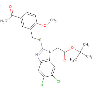 Tert-butyl [2-(5-acetyl-2-methoxy-benzylsulfanyl)-5,6-dichloro-benzoimidazol-1-yl]-acetate Structure,877628-28-9Structure