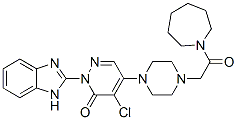 (9ci)-1-[[4-[1-(1H-苯并咪唑-2-基)-5-氯-1,6-二氢-6-氧代-4-吡嗪]-1-哌嗪]乙酰基]六氢-1H-氮杂卓结构式_878569-80-3结构式