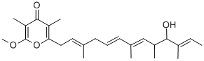 2-[(2E,5e,7e,11e)-10-hydroxy-3,7,9,11-tetramethyl-2,5,7,11-tridecatetraen-1-yl]-6-methoxy-3,5-dimethyl-4h-pyran-4-one Structure,88378-59-0Structure