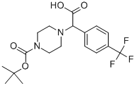 4-[Carboxy-(4-trifluoromethyl-phenyl)-methyl]-piperazine-1-carboxylic acid tert-butyl ester hydrochloride Structure,885274-28-2Structure