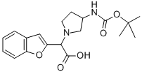 Benzofuran-2-yl-(3-boc-amino-pyrrolidin-1-yl)-acetic acid Structure,885276-34-6Structure