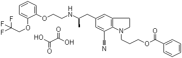 1-[3-(Benzoyloxy)propyl]-2,3-dihydro-5-[(2r)-2-[[2-[2-(2,2,2-trifluoroethoxy)phenoxy]ethyl]amino]propyl]-1h-indole-7-carbonitrile oxalate Structure,885340-12-5Structure