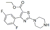 5-Thiazolecarboxylic acid, 4-(2,5-difluorophenyl)-2-(1-piperazinyl)-, ethyl ester Structure,887267-68-7Structure