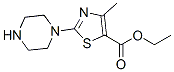 5-Thiazolecarboxylic acid, 4-methyl-2-(1-piperazinyl)-, ethyl ester Structure,905807-72-9Structure