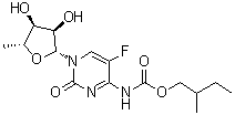 2-丁基(1-((2R,3R,4S,5R)-3,4-二羟基-5-甲基四氢呋喃-2-基)-5-氟-2-氧代-1,2-二氢嘧啶-4-基)氨基甲酸甲酯结构式_910129-15-6结构式