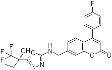 4-(4-氟苯基)-7-[[[5-[(1s)-1-羟基-1-(三氟甲基)丙基]-1,3,4-噁二唑-2-基]氨基]甲基]-2H-1-苯并吡喃-2-酮结构式_910656-27-8结构式