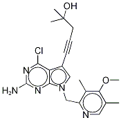 5-[2-氨基-4-氯-7-[(4-甲氧基-3,5-二甲基-2-吡啶)甲基]-7H-吡咯并[2,3-d]嘧啶-5-基]-2-甲基-4-戊炔-2-醇结构式_911397-80-3结构式