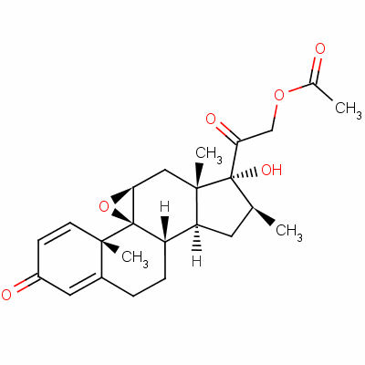 9Beta,11beta-epoxy-17,21-dihydroxy-16beta-methylpregna-1,4-diene-3,20-dione 21-acetate Structure,912-38-9Structure