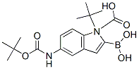 1H-Indole-1-carboxylic acid, 2-borono-5-[[(1,1-dimethylethoxy)carbonyl]amino]-, 1-(1,1-dimethylethyl) ester Structure,913388-66-6Structure