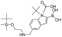 1H-Indole-1-carboxylic acid, 2-borono-5-[[[2-[[(1,1-dimethylethyl)dimethylsilyl]oxy]ethyl]amino]methyl]-, 1-(1,1-dimethylethyl) ester Structure,913388-73-5Structure