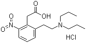 2-[2-(二丙基氨基)乙基]-6-硝基苯乙酸盐酸盐结构式_91374-25-3结构式