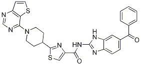 N-(6-苯甲酰基-1H-苯并咪唑-2-基)-2-(1-噻吩并[3,2-d]嘧啶-4-基-4-哌啶基)-4-噻唑羧酰胺结构式_913822-46-5结构式