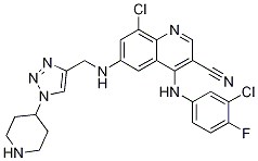 8-Chloro-4-[(3-chloro-4-fluorophenyl)amino]-6-[[[1-(4-piperidinyl)-1h-1,2,3-triazol-4-yl]methyl]amino]-3-quinolinecarbonitrile Structure,915367-68-9Structure